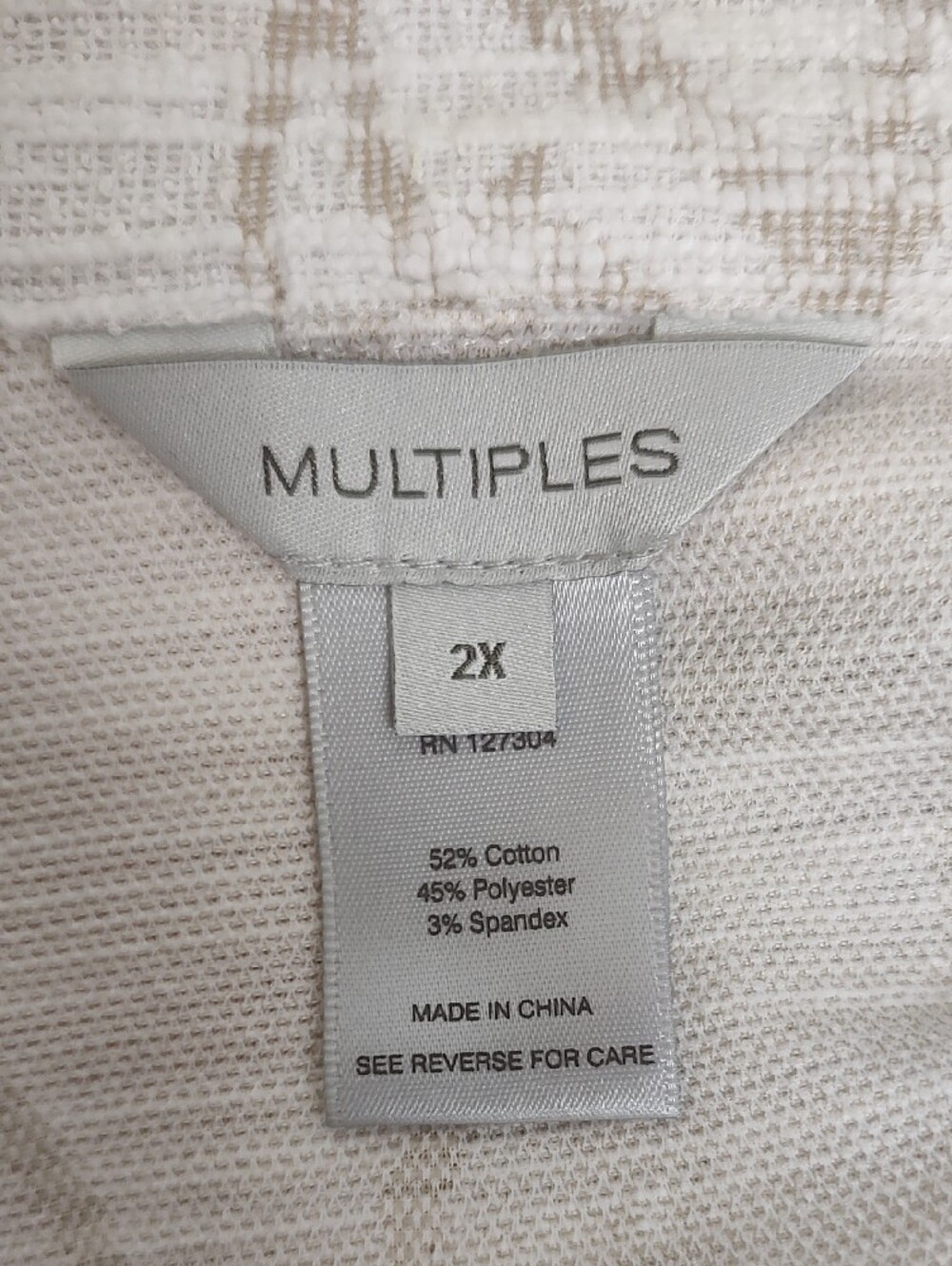 Multiples Cream Textured Button-Front Jacket with Tortoise Buttons - Picture 3 of 5
